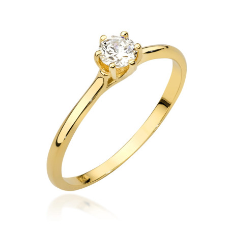 Pierścionek W499 Diament 0,20ct żółte złoto