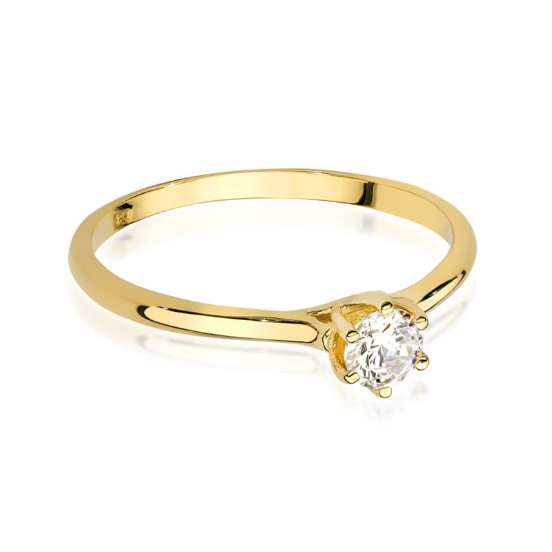 Pierścionek W499 Diament 0,20ct żółte złoto