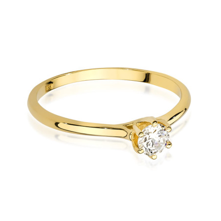 Pierścionek W499 Diament 0,20ct żółte złoto