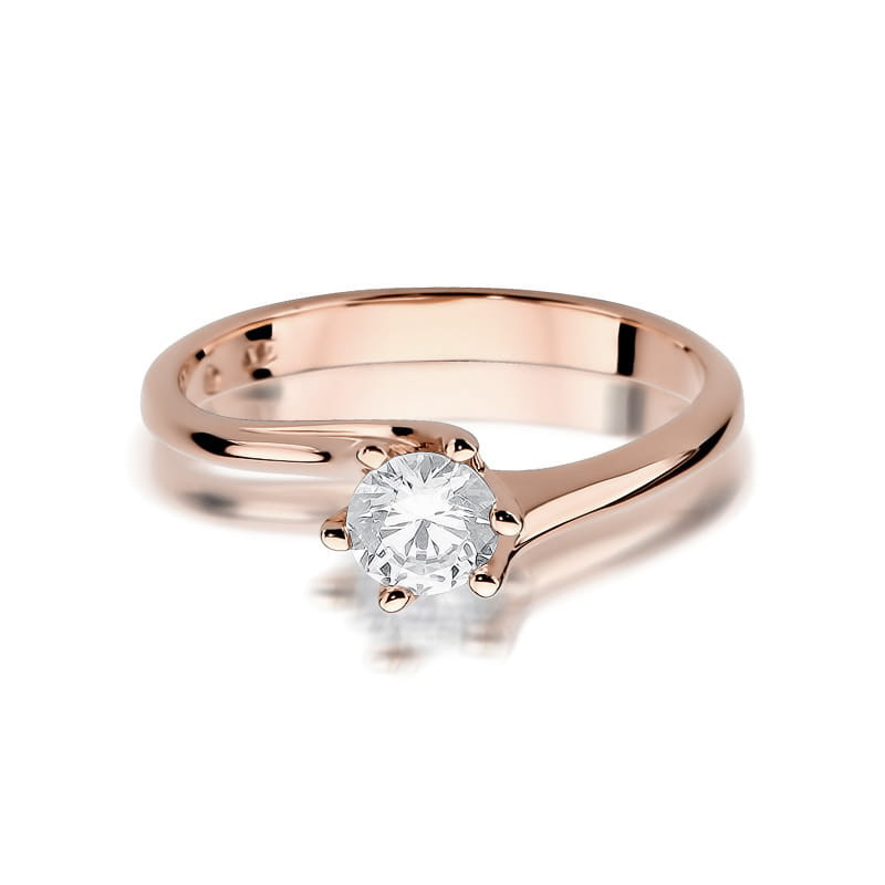 Pierścionek W423 Diament 0,50ct różowe złoto