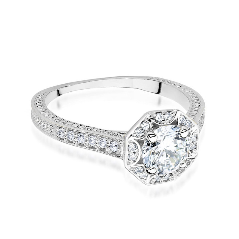 Pierścionek W498 Diament 0,70ct białe złoto