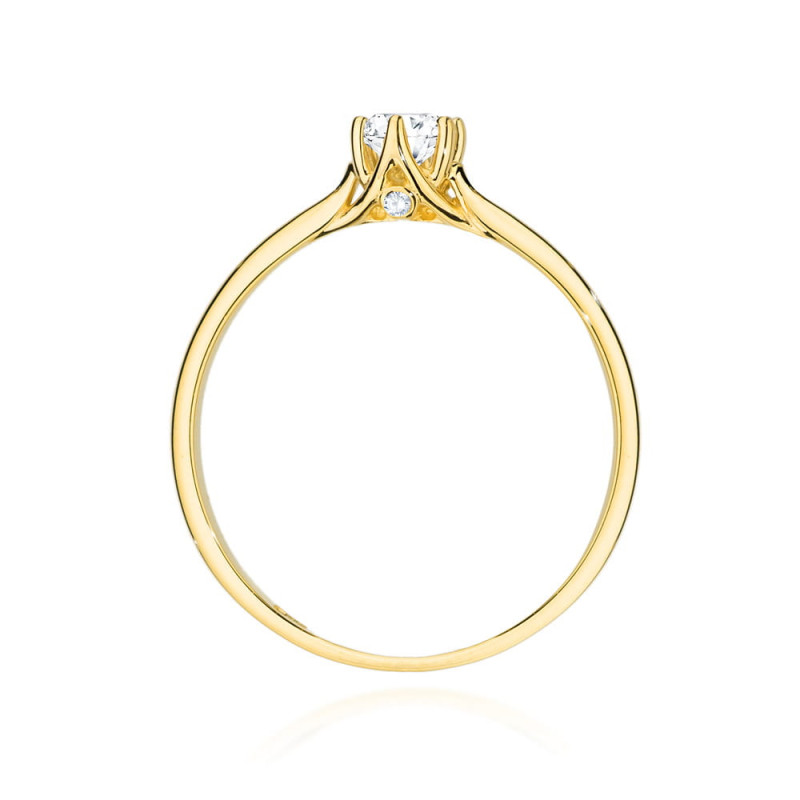 Pierścionek W499 Diament 0,25ct żółte złoto