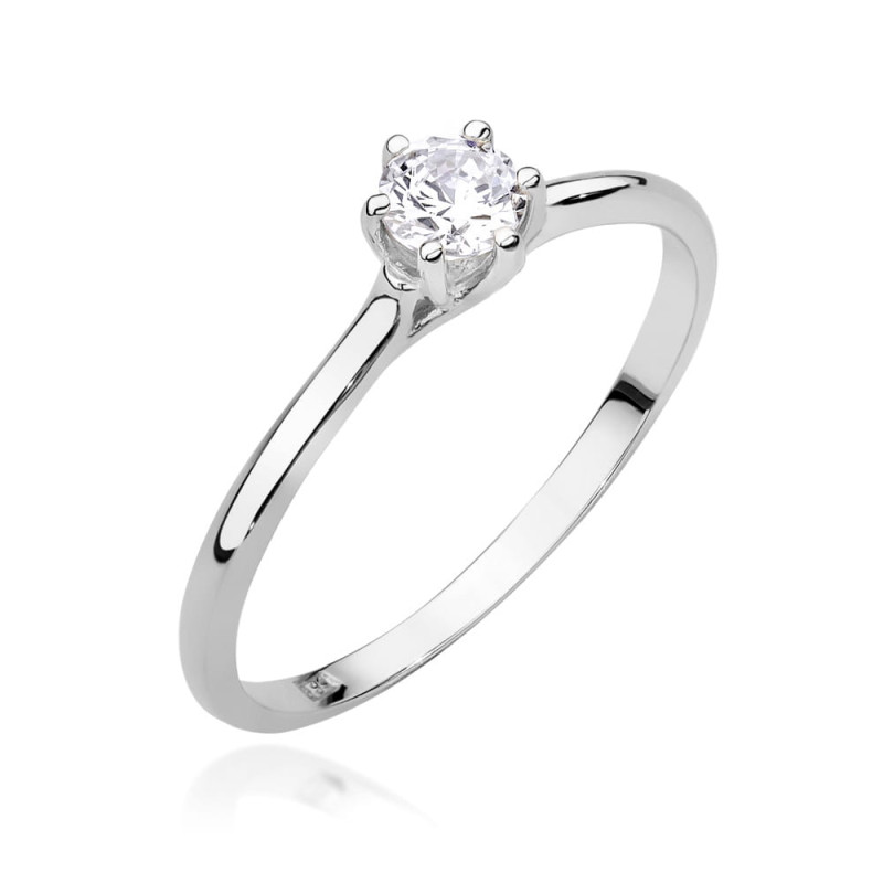 Pierścionek W499 Diament 0,20ct białe złoto