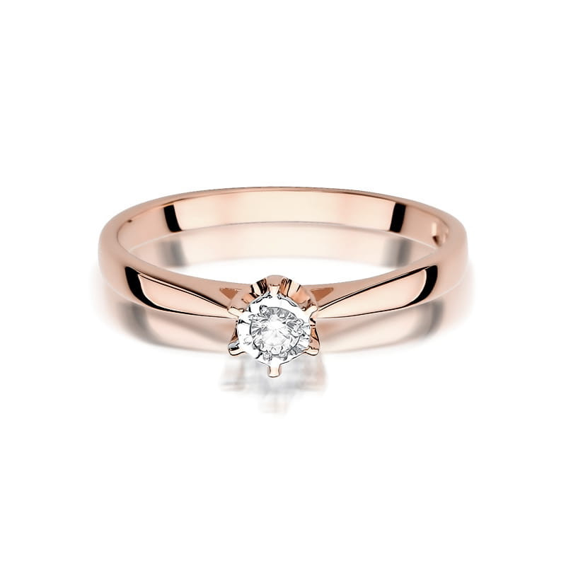 Pierścionek W426 Diament 0,05ct różowe złoto
