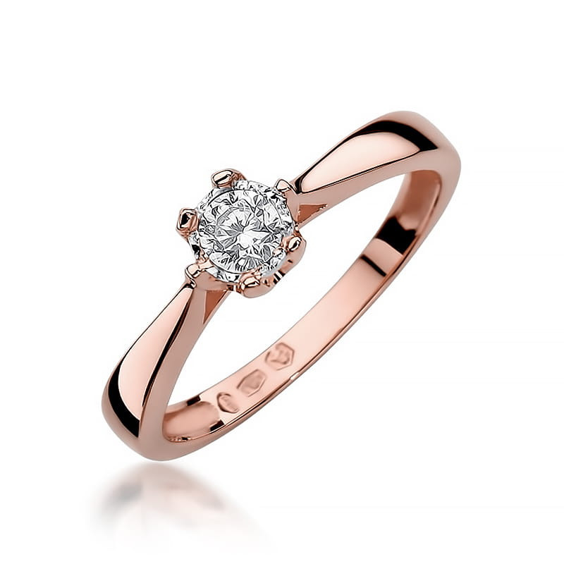 Pierścionek W429 Diament 0,20ct różowe złoto