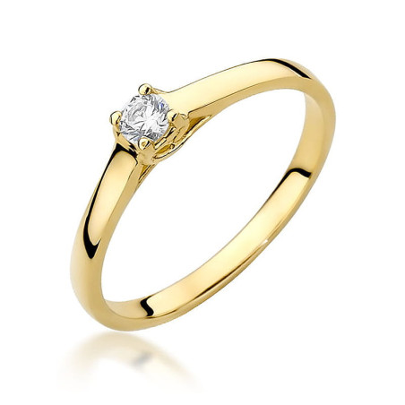 Pierścionek W506 Diament 0,12ct żółte złoto