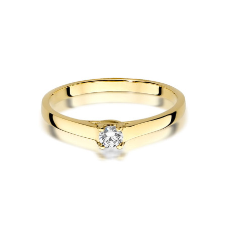 Pierścionek W506 Diament 0,12ct żółte złoto