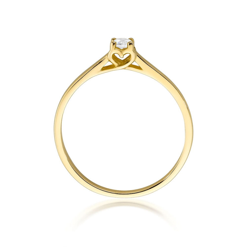 Pierścionek W506 Diament 0,12ct żółte złoto