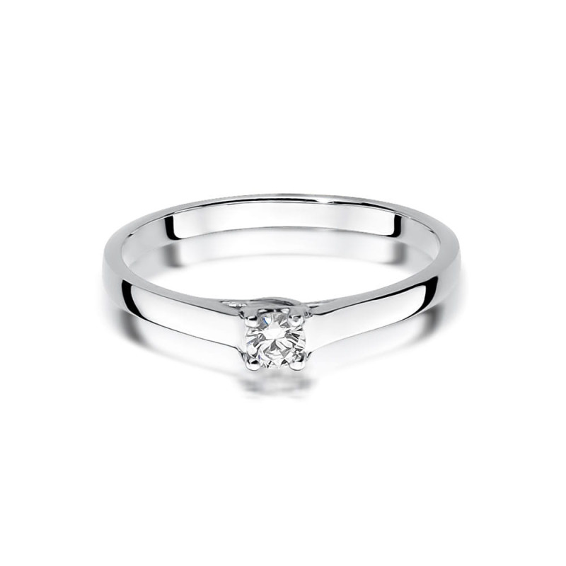 Pierścionek W506 Diament 0,12ct białe złoto