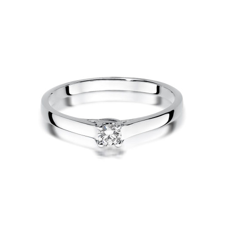 Pierścionek W506 Diament 0,12ct białe złoto