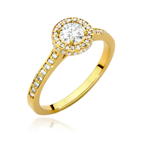 Pierścionek W508 Diament 0,40ct żółte złoto