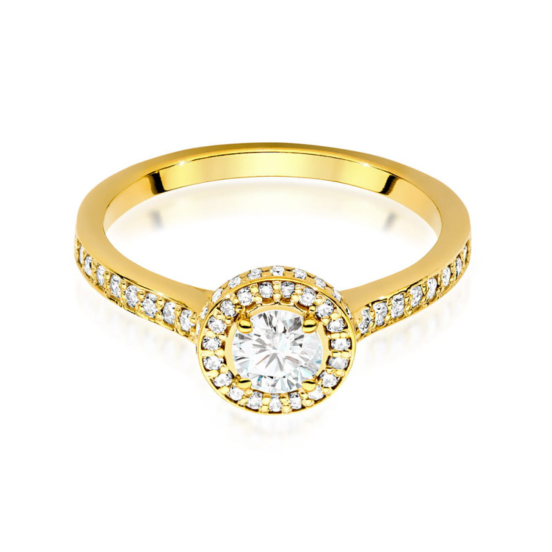 Pierścionek W508 Diament 0,40ct żółte złoto