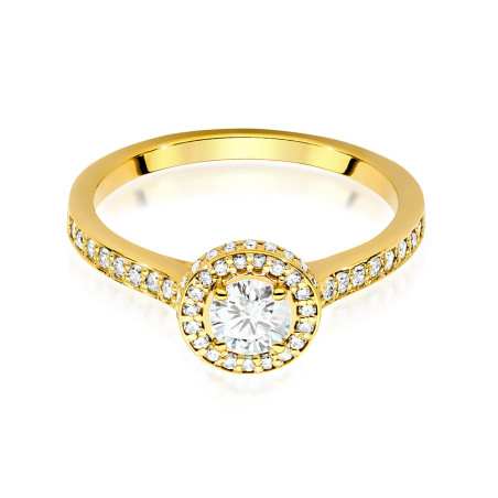 Pierścionek W508 Diament 0,40ct żółte złoto
