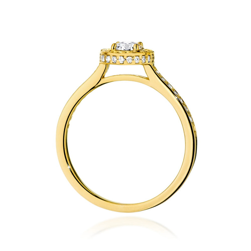 Pierścionek W508 Diament 0,40ct żółte złoto