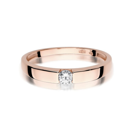 Pierścionek W432 Diament 0,12ct różowe złoto