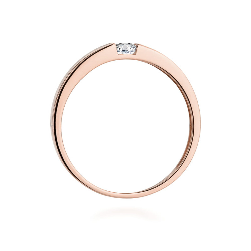 Pierścionek W432 Diament 0,12ct różowe złoto