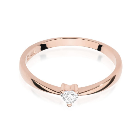 Pierścionek W433 Diament 0,10ct różowe złoto