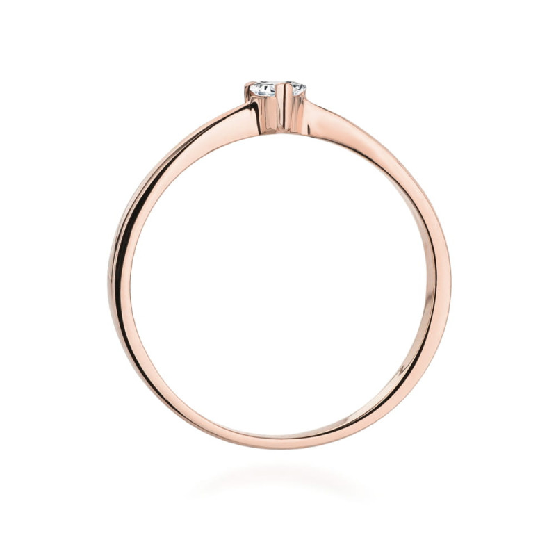 Pierścionek W433 Diament 0,10ct różowe złoto