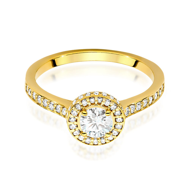 Pierścionek W508 Diament 0,50ct żółte złoto