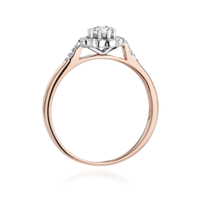 Pierścionek W434 Diament 0,23ct różowe złoto