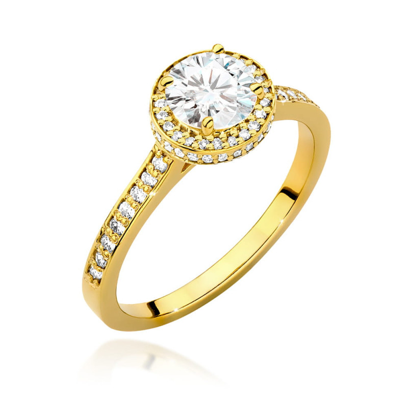Pierścionek W508 Diament 0,70ct żółte złoto