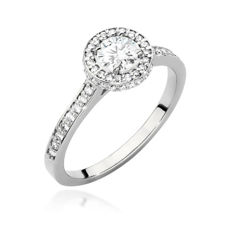 Pierścionek W508 Diament 0,50ct białe złoto