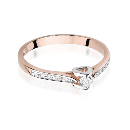 Pierścionek W435 Diament 0,10ct różowe złoto