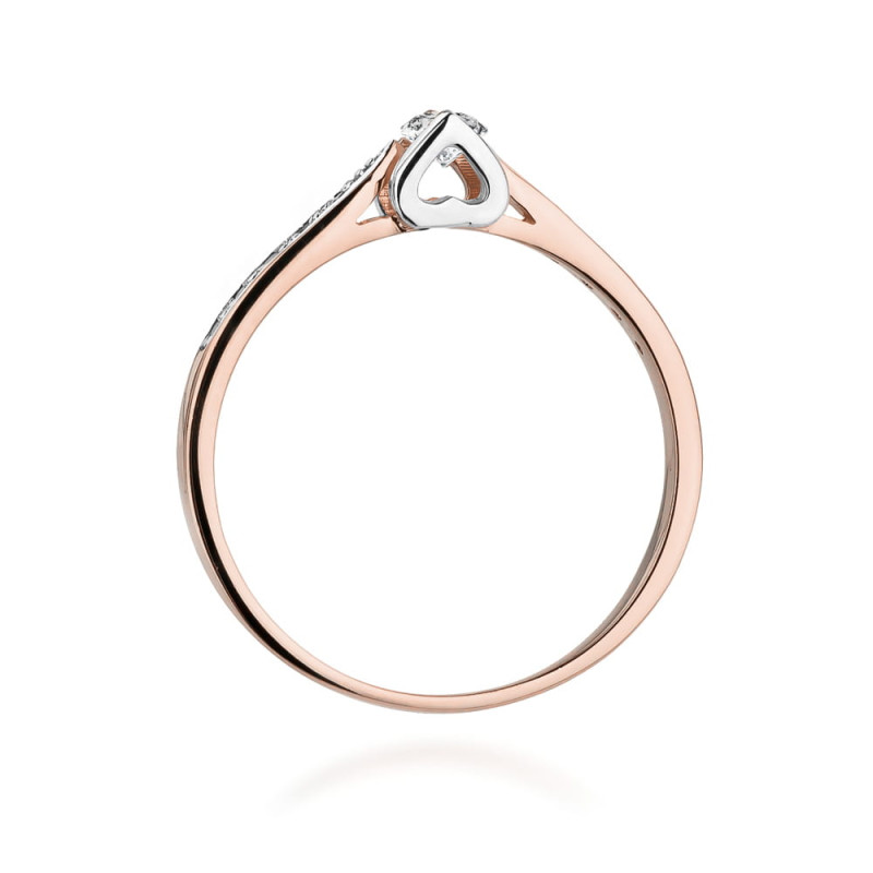 Pierścionek W435 Diament 0,10ct różowe złoto