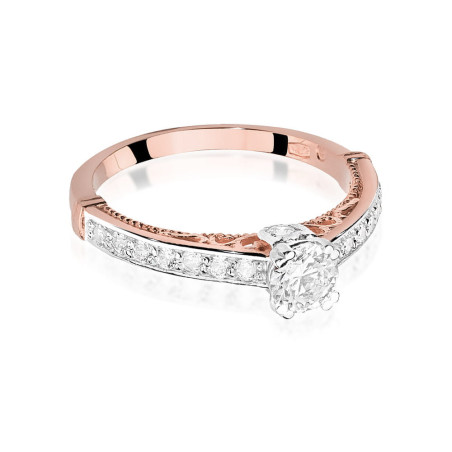 Pierścionek W439 Diament 0,30ct różowe złoto