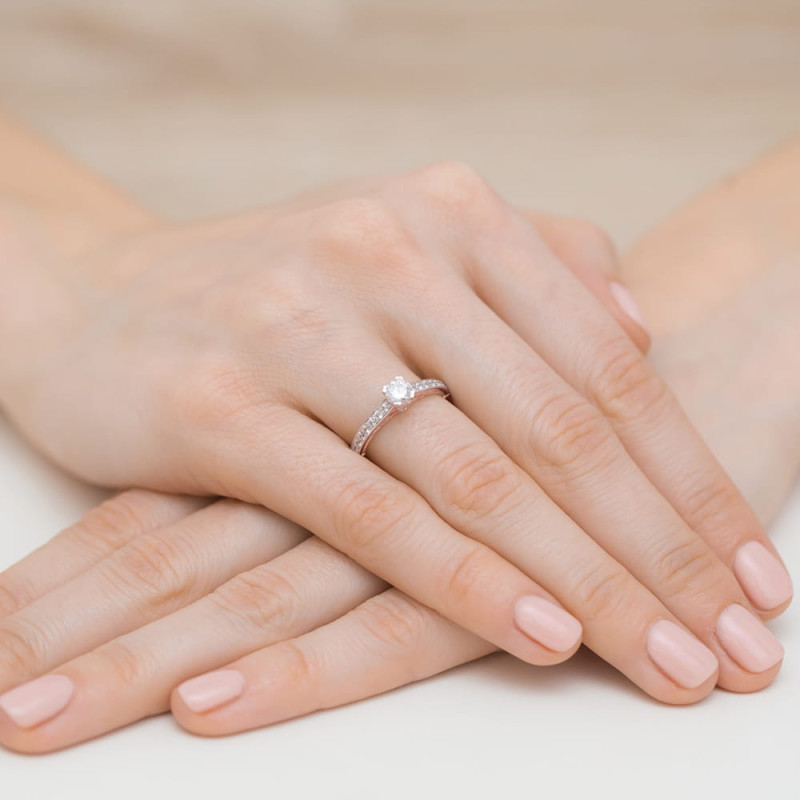 Pierścionek W439 Diament 0,30ct różowe złoto