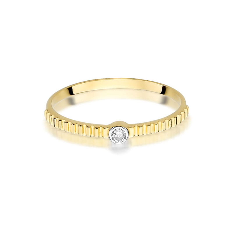 Pierścionek W512 Diament 0,04ct żółte złoto