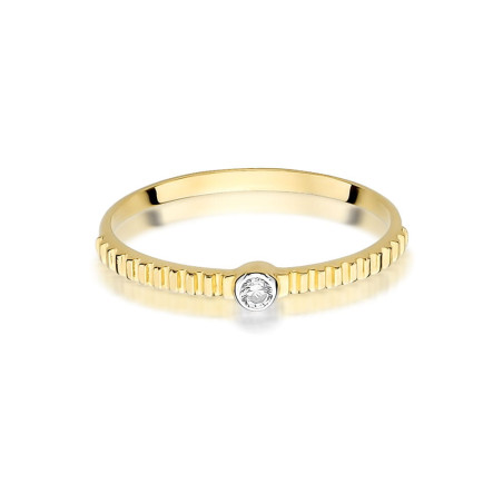 Pierścionek W512 Diament 0,04ct żółte złoto