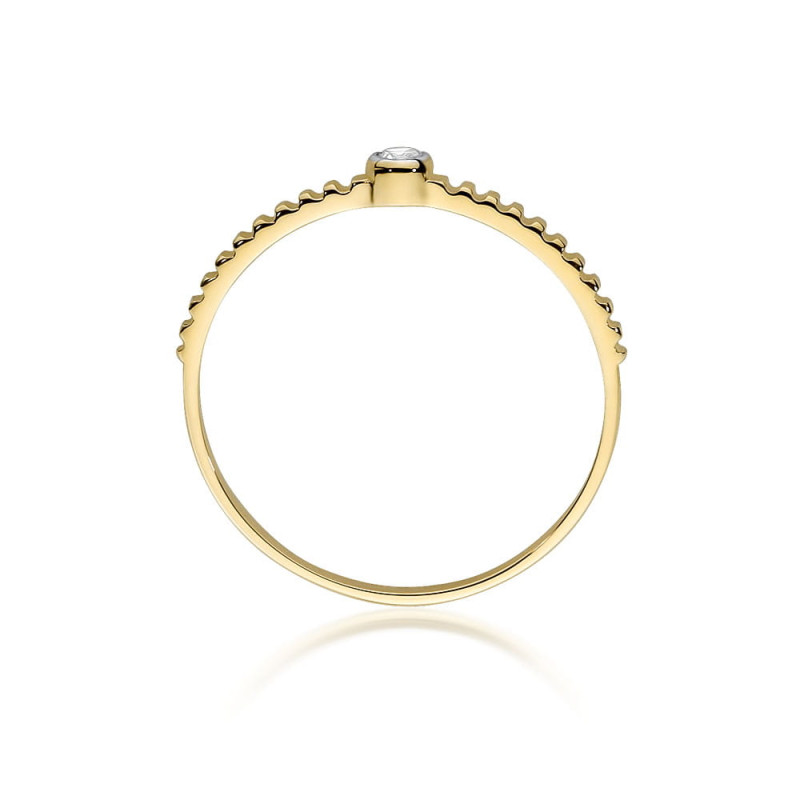 Pierścionek W512 Diament 0,04ct żółte złoto