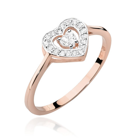 Pierścionek W442 Diament 0,10ct różowe złoto