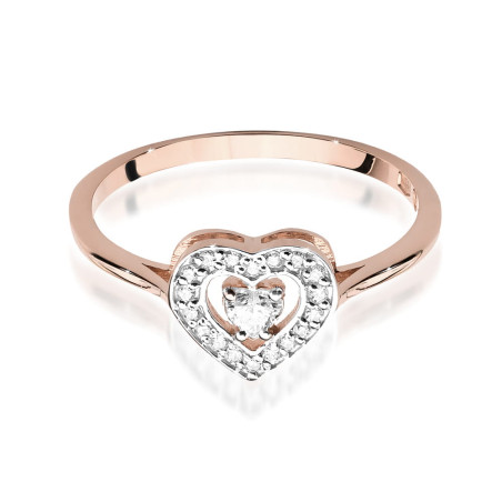 Pierścionek W442 Diament 0,10ct różowe złoto