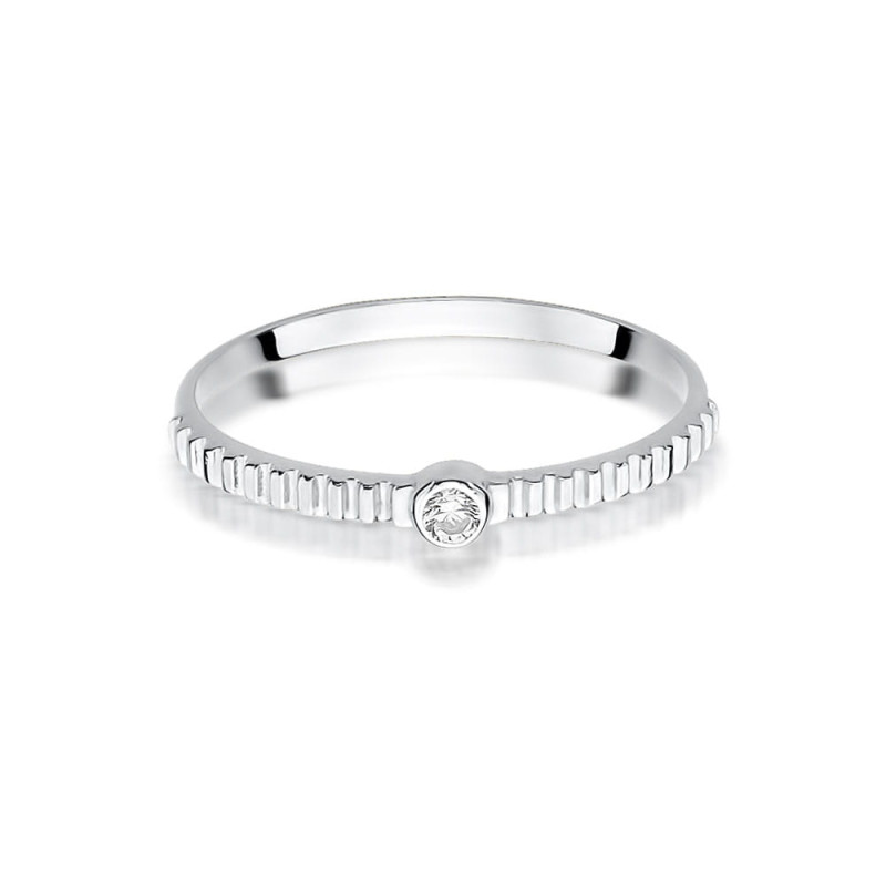 Pierścionek W512 Diament 0,04ct białe złoto