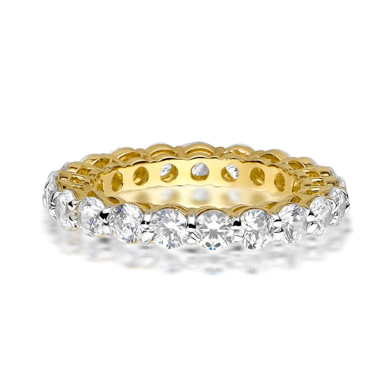 Pierścionek W0519 z diamentami żółte złoto