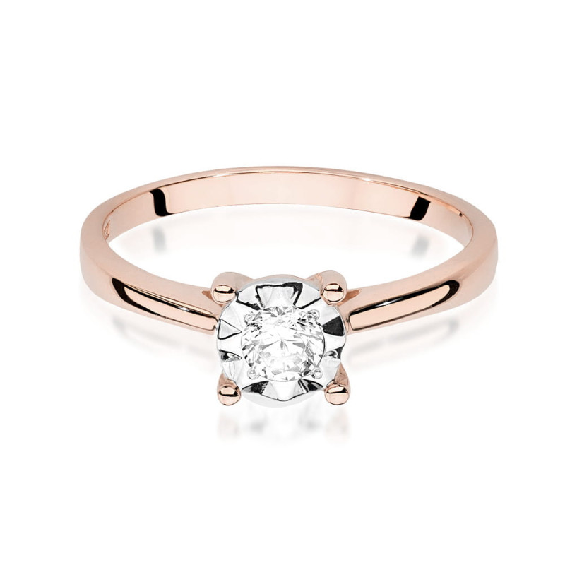 Pierścionek W447 Diament 0,20ct różowe złoto