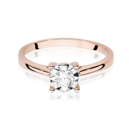 Pierścionek W447 Diament 0,20ct różowe złoto