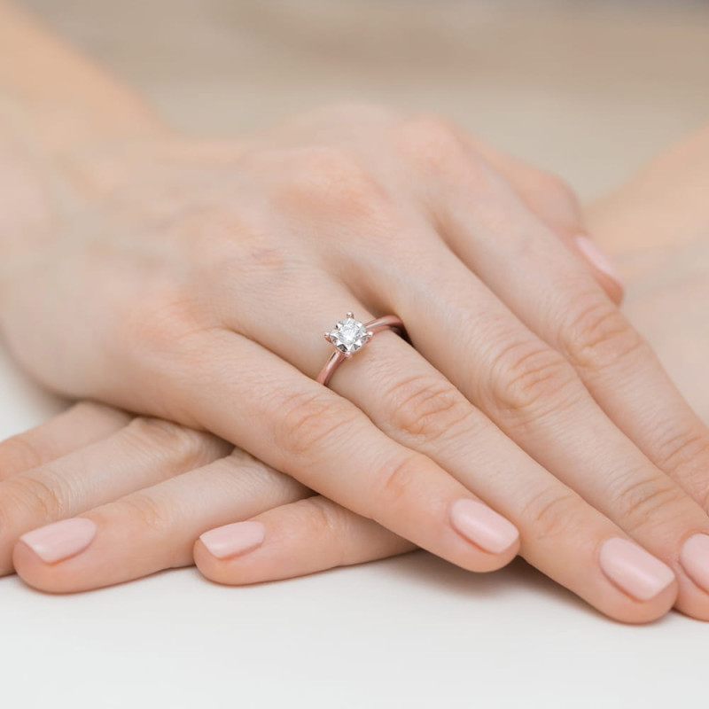 Pierścionek W447 Diament 0,20ct różowe złoto