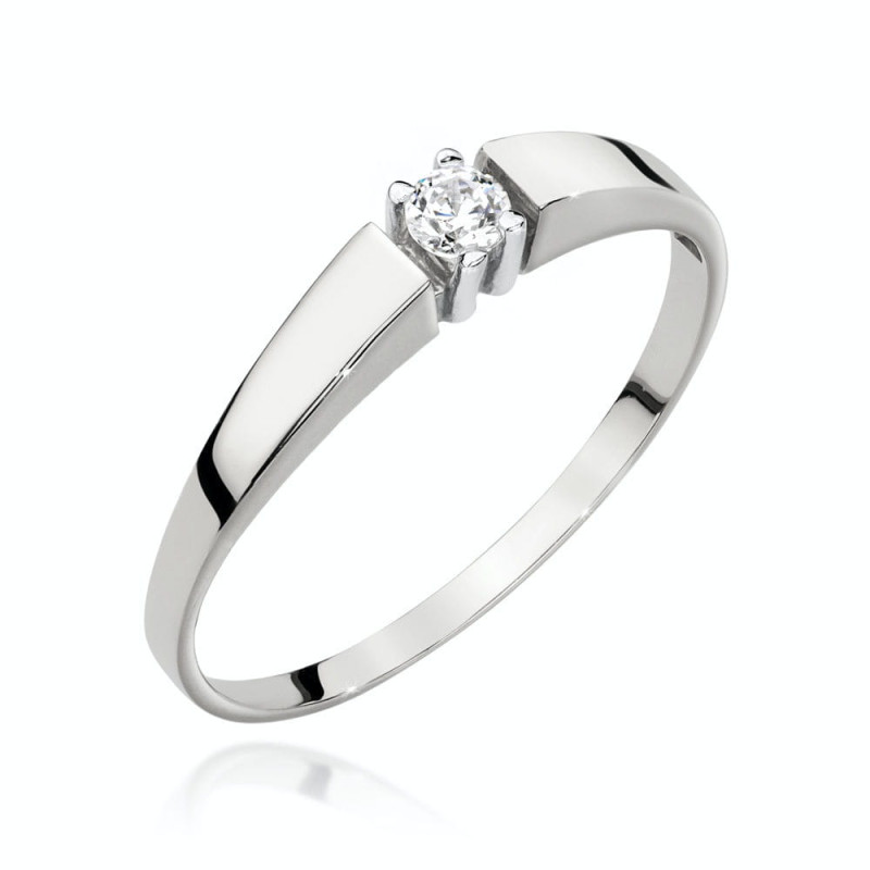 Pierścionek W524 Diament 0,08ct białe złoto