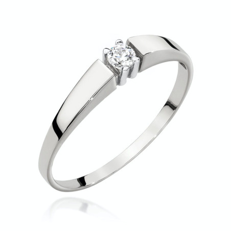 Pierścionek W524 Diament 0,08ct białe złoto