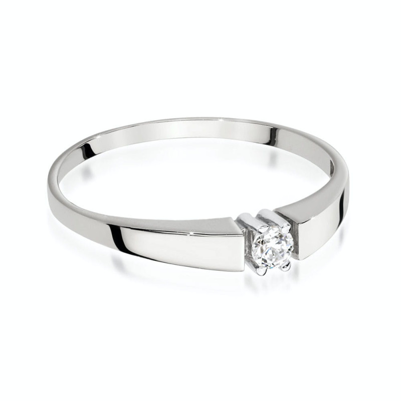Pierścionek W524 Diament 0,08ct białe złoto