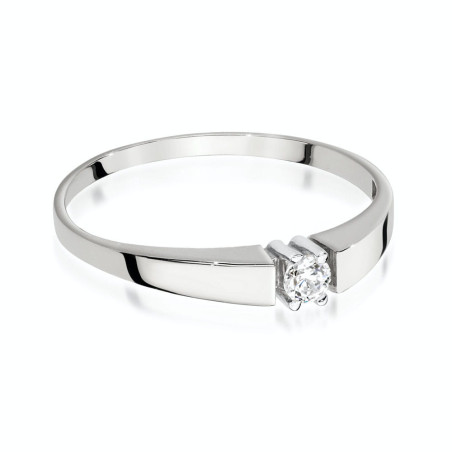 Pierścionek W524 Diament 0,08ct białe złoto