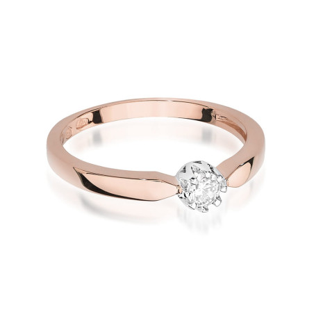 Pierścionek W450B Diament 0,15ct różowe złoto