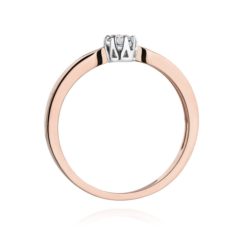 Pierścionek W450B Diament 0,15ct różowe złoto