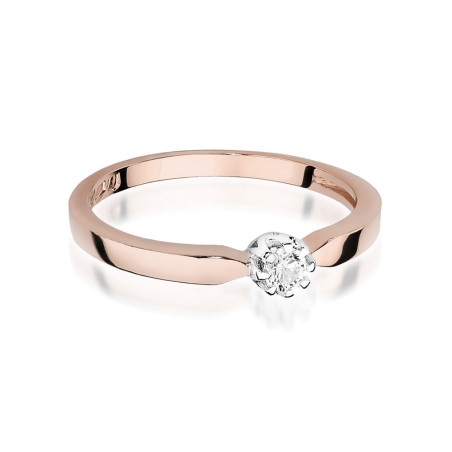 Pierścionek W450 Diament 0,10ct różowe złoto
