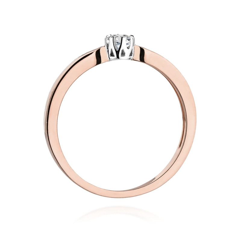 Pierścionek W450 Diament 0,10ct różowe złoto