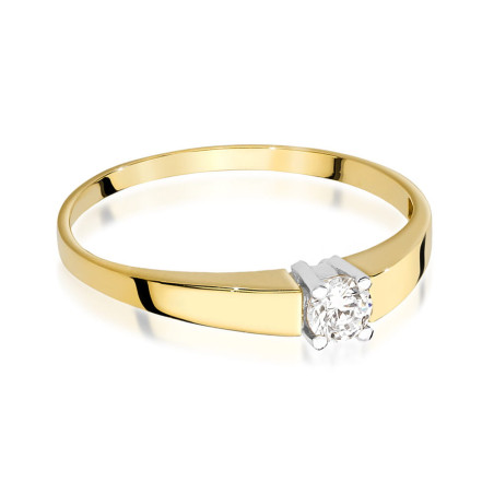 Pierścionek W524 Diament 0,25ct żółte złoto