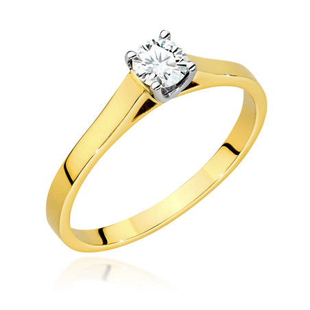 Pierścionek W526 Diament 0,40ct żółte złoto